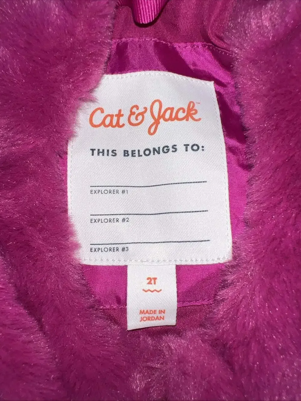 Cat & Jack Girls Winter/Fall Faux Fur  Jacket Full Lining PInk 2T